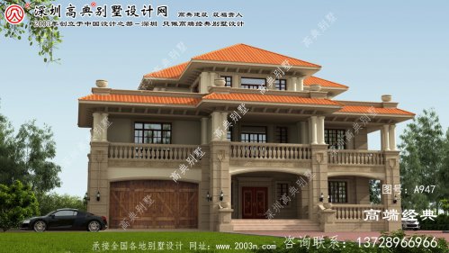 洛江区三层别墅外观设计效果图