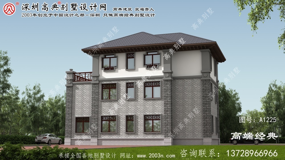 牡丹区中式别墅外观设计