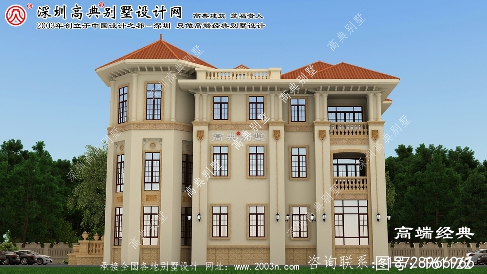 科尔沁右翼中旗农村三层别墅设计图	