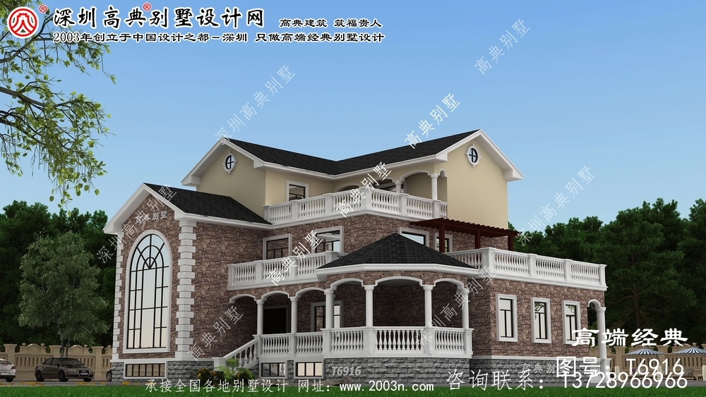 杭锦旗三层多层欧式别墅建筑设计图样。
