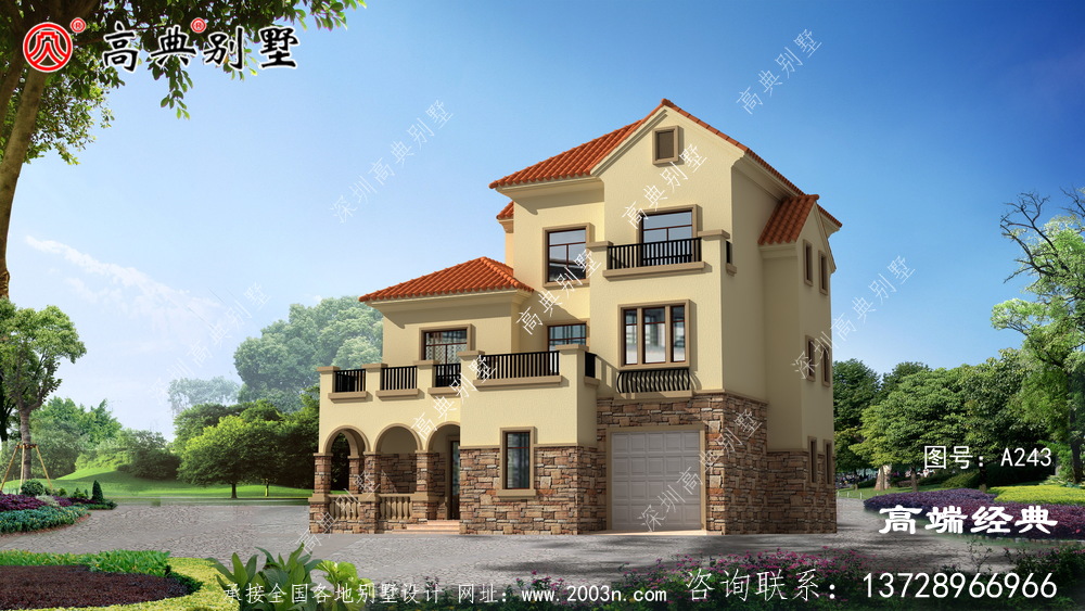 任丘市三层自建房设计图，简洁大方
