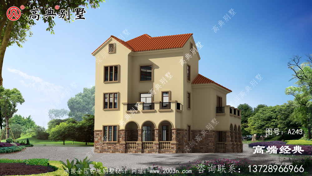 任丘市三层自建房设计图，简洁大方