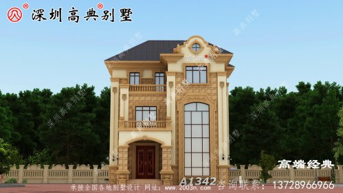 乡村简约美观的三层设计图，户型方正