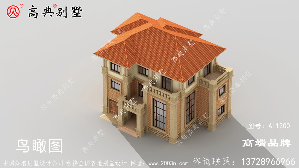 三层别墅带车库，特别适合农村人盖房子