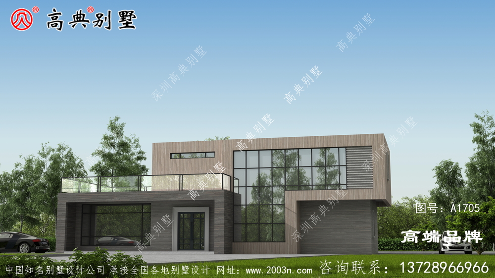 弧形落地窗和三层大露台设计更加时尚