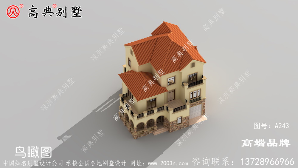 这款田园风格三层别墅虽说不豪华，但也非常时尚大气